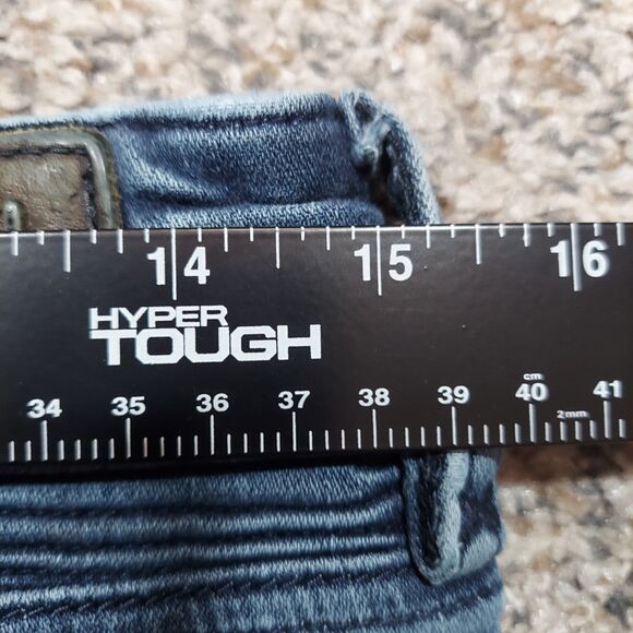 Rock Revival Moto Taniel Slim Stretch Distressed Thick Stitched Jeans Mens 31x28 - Picture 11 of 12